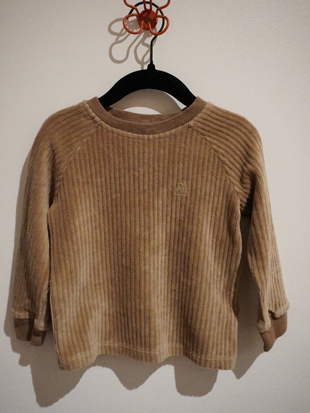 Baby Gap Velour Ribbed Sweatshirt 18-24M Brown Bear